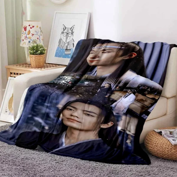 Petition Order Drama The Untamed Soft Throw Blanket – Xiao Zhan & Wang Yibo Cartoon Printed Bedspread for Sofa, Bed, or Gift - Image 5