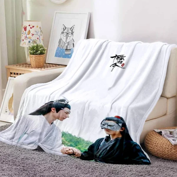 Petition Order Drama The Untamed Soft Throw Blanket – Xiao Zhan & Wang Yibo Cartoon Printed Bedspread for Sofa, Bed, or Gift - Image 6