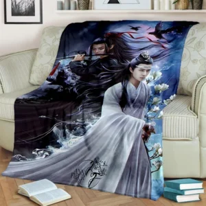 The Untamed Soft Throw Blanket – Xiao Zhan & Wang Yibo Cartoon Printed Bedspread | Cozy Sofa Blanket Gift