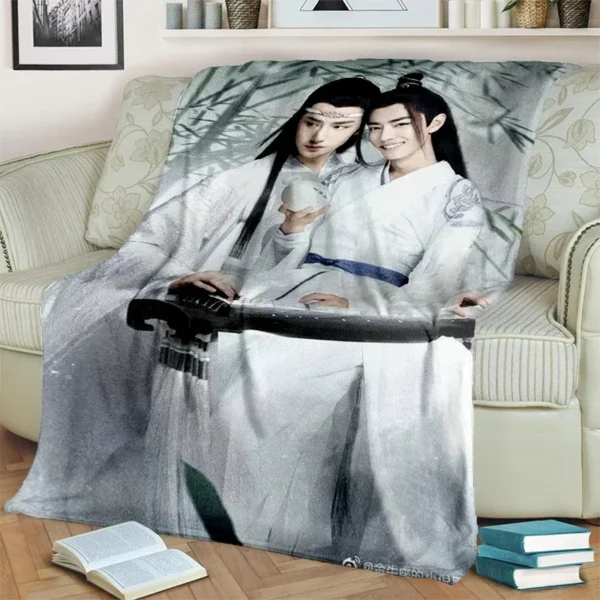 The Untamed Soft Throw Blanket – Xiao Zhan & Wang Yibo Cartoon Printed Bedspread | Cozy Sofa Blanket Gift - Image 2