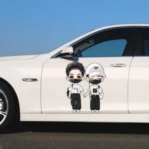 Wang Yibo & Xiao Zhan BJYX Waterproof Anime Stickers – Cartoon Posters for Car, Laptop, Computer, Helmet, and Trunk
