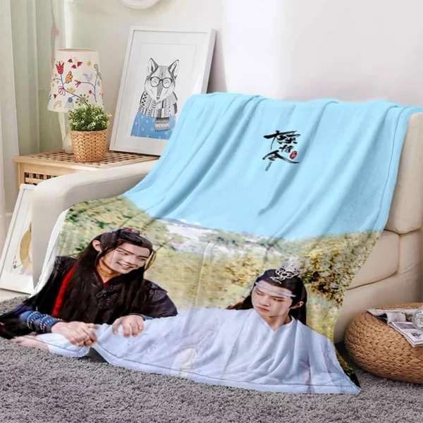 Petition Order Drama The Untamed Soft Throw Blanket – Xiao Zhan & Wang Yibo Cartoon Printed Bedspread for Sofa, Bed, or Gift - Image 4