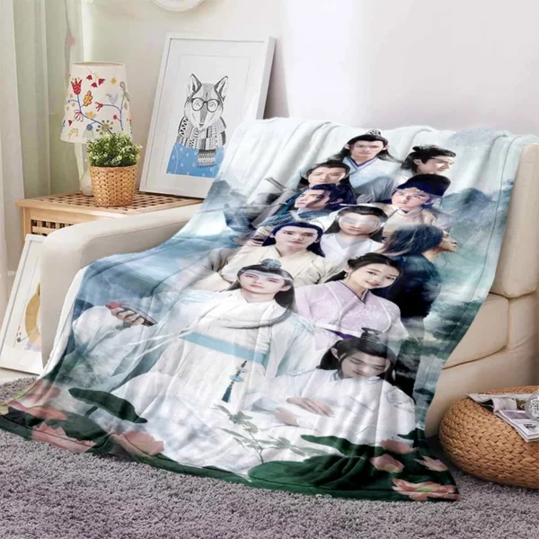 Petition Order Drama The Untamed Soft Throw Blanket – Xiao Zhan & Wang Yibo Cartoon Printed Bedspread for Sofa, Bed, or Gift - Image 3
