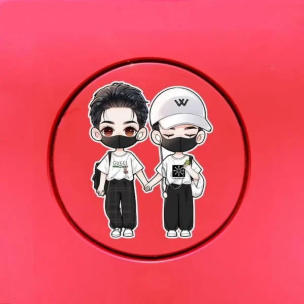 Wang Yibo & Xiao Zhan BJYX Waterproof Anime Stickers – Cartoon Posters for Car, Laptop, Computer, Helmet, and Trunk - Image 2