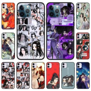 Mo Dao Zu Shi Wei Wuxian Luxury Silicone Phone Case – Book-Style Cover for iPhone 15, 14, 13, 12, 11, Pro Max, X, XR, XS, 8, 7, SE