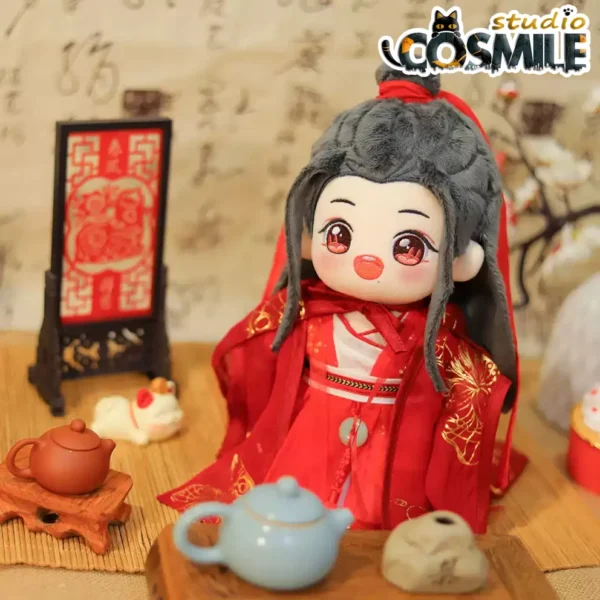 The Untamed Wei Wuxian & Lan Wangji Red Hanfu Wedding Outfit – 20cm Plush Doll Ancient Costume & Accessories - Image 3