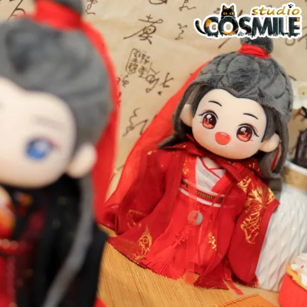 The Untamed Wei Wuxian & Lan Wangji Red Hanfu Wedding Outfit – 20cm Plush Doll Ancient Costume & Accessories - Image 4