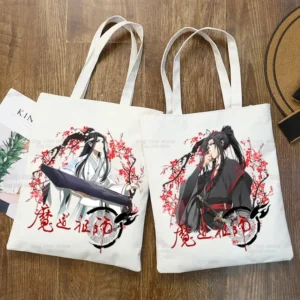 Mo Dao Zu Shi The Untamed Canvas Tote Bag – Lan Wangji & Wei Wuxian Reusable Shoulder Bag for Women & Students