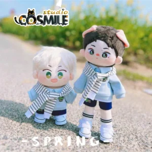 The Untamed Wang Yibo WEB Blue Sweatshirt – Fashion Costume for 20cm & 30cm Plush Dolls | Doll Clothes & Accessories