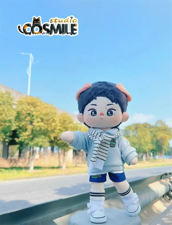 The Untamed Wang Yibo WEB Blue Sweatshirt – Fashion Costume for 20cm & 30cm Plush Dolls | Doll Clothes & Accessories - Image 4