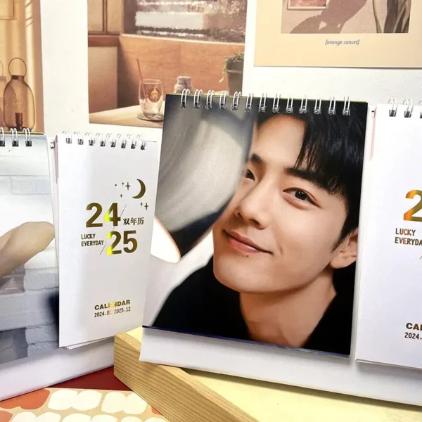 Xiao Zhan 2025-2026 Desk Calendar – Two-Year Monthly Planner with Notes & Stickers | Chinese Idol Collectible - Image 3