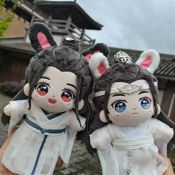 The Untamed Anime Throw Pillow – Cute Wei Wuxian & Lan Wangji Cartoon Figure | MDZS Cosplay Gift with Changeable Clothes - Image 4