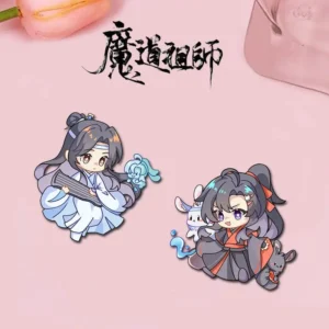 Lan Wangji & Wei Wuxian Anime Badges – Mo Dao Zu Shi Kawaii Brooch Pins for Bags & Fashion Accessories