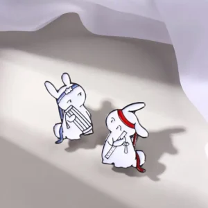 Mo Dao Zu Shi Cute Rabbit Brooch – Wei Wuxian Lapel Pin for Bags & Clothes