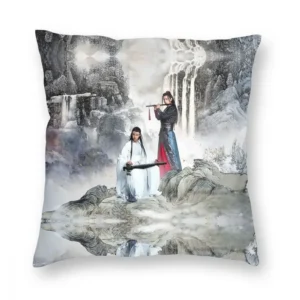 The Untamed Wei Wuxian Lan Zhan Wangji Poster Pillow Cover – 45x45cm Decorative Throw Pillowcase