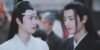 The Untamed drama characters Wei Wuxian and Lan Wangji in BL-coded scene