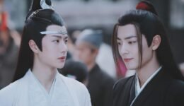 The Untamed drama characters Wei Wuxian and Lan Wangji in BL-coded scene
